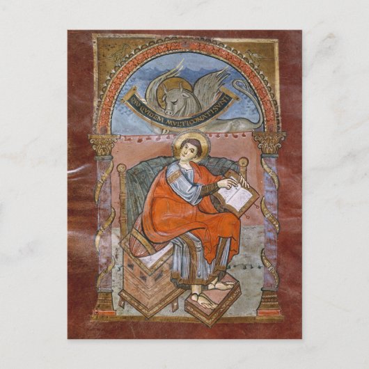 St. Luke, van het evangelie van St. Riquier Briefkaart (Voorkant)