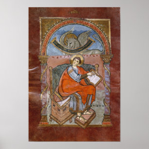 St. Luke, van het evangelie van St. Riquier Poster