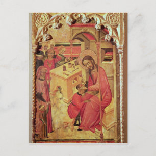 St. Luke, werkzaam op een Man hoofd, c.1400-30 Briefkaart