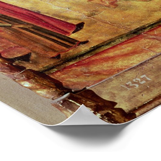 St. Luke, werkzaam op een Man hoofd, c.1400-30 Poster (Hoek)