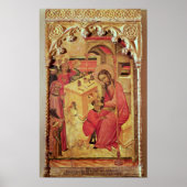 St. Luke, werkzaam op een Man hoofd, c.1400-30 Poster (Voorkant)