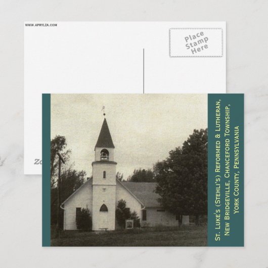 St. Luke's Reformed & Lutheran Church, York Co, PA Briefkaart (Voorkant / Achterkant)