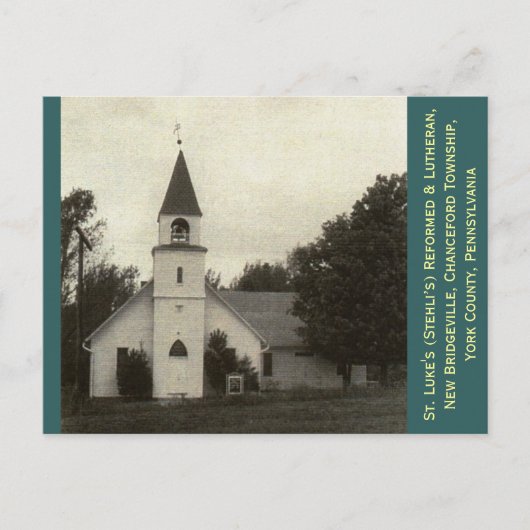 St. Luke's Reformed & Lutheran Church, York Co, PA Briefkaart (Voorkant)