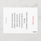 St. Lydia Prayer Kaart (Achterkant)