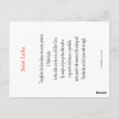 St. Lydia Prayer Kaart (Achterkant)