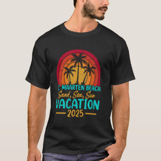 St. Maarten Beach Sand Zee Zonvakantie 2025 T-shirt