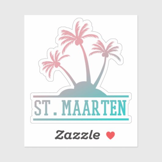 St Maarten | Gradiënt Sint Martin Sticker (Vel)