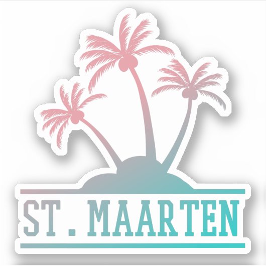 St Maarten | Gradiënt Sint Martin Sticker (Voorkant)