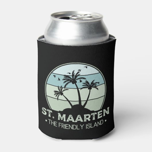 St. Maarten Het vriendelijke eiland retro Sint Mar Blikjeskoeler (Blikje Voorkant)