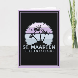 St. Maarten Het vriendelijke eiland retro Sint Mar Kaart