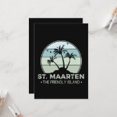 St. Maarten Het vriendelijke eiland retro Sint Mar Kaart (Voorkant / Achterkant in situ)