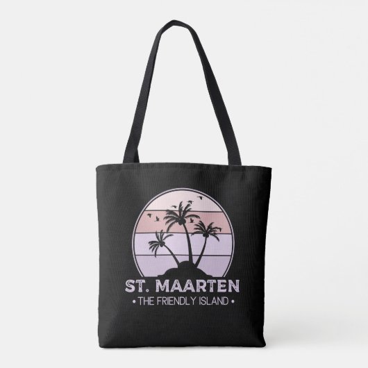 St. Maarten Het vriendelijke eiland retro Sint Mar Tote Bag (Achterkant)
