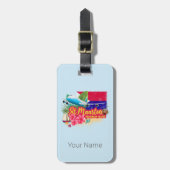 St. Maarten Retro Caribbean  Island Plane Bagagelabel (Voorkant verticaal)