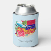 St. Maarten Retro Caribbean Island Plane Blikjeskoeler (Blikje Voorkant)