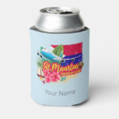 St. Maarten Retro Caribbean  Island Plane Blikjeskoeler (Blikje Achterkant)