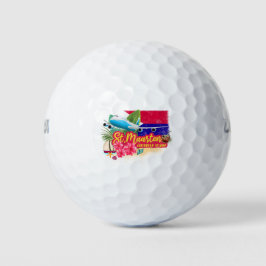 St. Maarten Retro Caribbean  Island Plane Golfballen