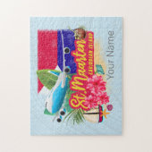 St. Maarten Retro Caribbean  Island Plane Legpuzzel (Verticaal)