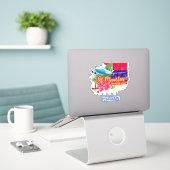 St. Maarten Retro Caribbean  Island Plane Sticker (Laptop op bureau)