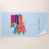 St. Maarten Retro Caribbean Island Plane Strandlaken (Voorkant)