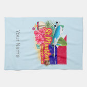 St. Maarten Retro Caribbean  Island Plane Theedoek (Horizontaal)