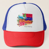 St. Maarten Retro Caribbean  Island Plane Trucker Pet (Voorkant)