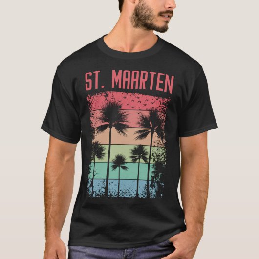 St. Maarten Retro Regenboog T-shirt (Voorkant)