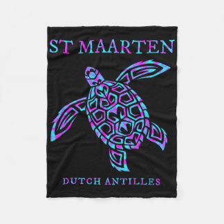 St. Maarten Sea Turtle Boys Girls Womens Vacation  Fleece Deken