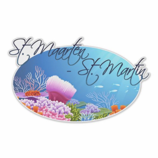 St. Maarten - St. Martin-decal Sticker (Voorkant)