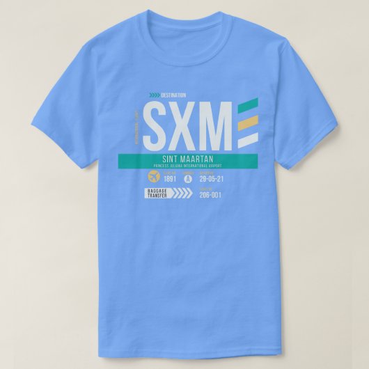 St Maarten SXM Airport Code Bagage Label T-shirt (Design voorkant)