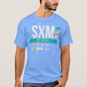 St Maarten SXM Airport Code Bagage Label T-shirt