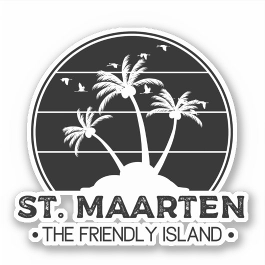 St. Maarten The friendly Island Sint Martin Sticker (Voorkant)