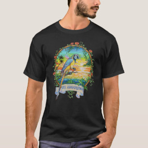 St Maarten West-Indië Vintage Tropische Papegaai V T-shirt