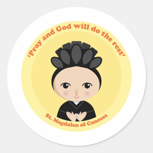 St. Magdalen Canossa Ronde Sticker (Voorkant)