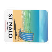 St Malo, Bretagne strandposter Magneet (Horizontaal)