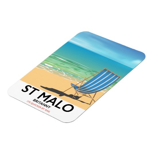 St Malo, Britanny Beach poster Magneet (Linkerzijde)