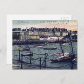 St Malo France Seaport Briefkaart (Voorkant / Achterkant)