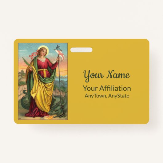 St. Margaret met Dragon en reurrection Banner Badge (Voorkant)