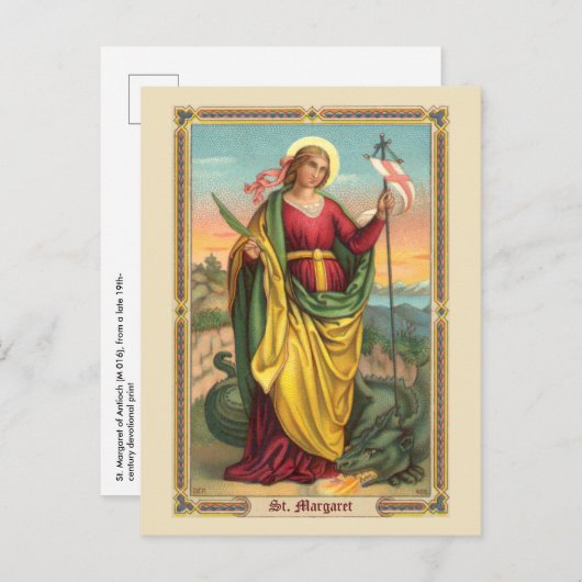St. Margaret met Dragon en reurrection Banner Briefkaart (Voorkant / Achterkant)
