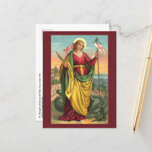 St. Margaret met Dragon en reurrection Banner Briefkaart