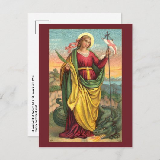 St. Margaret met Dragon en reurrection Banner Briefkaart (Voorkant / Achterkant)