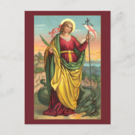 St. Margaret met Dragon en reurrection Banner Briefkaart