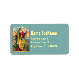 St. Margaret met Dragon en reurrection Banner Etiket