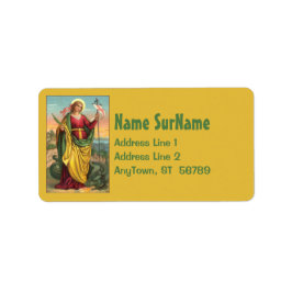 St. Margaret met Dragon en reurrection Banner Etiket