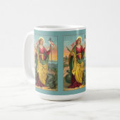 St. Margaret met Dragon en reurrection Banner Koffiemok (Voorkant links)