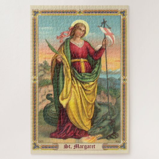St. Margaret met Dragon en reurrection Banner Legpuzzel (Verticaal)