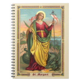 St. Margaret met Dragon en reurrection Banner Notitieboek