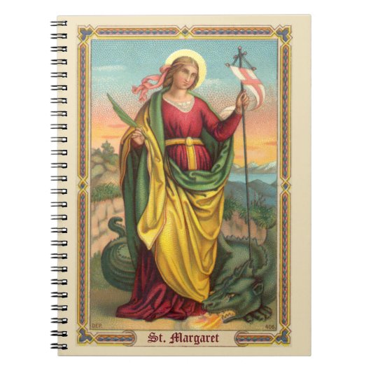 St. Margaret met Dragon en reurrection Banner Notitieboek (Voorkant)