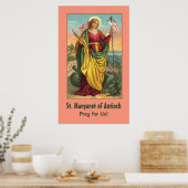 St. Margaret met Dragon en reurrection Banner Poster (Keuken)