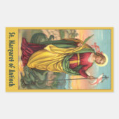 St. Margaret met Dragon en reurrection Banner Rechthoekige Sticker (Voorkant)