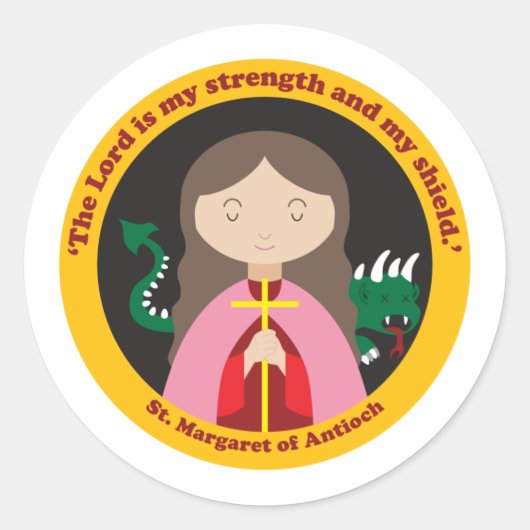 St. Margaret van Antioch Ronde Sticker (Voorkant)